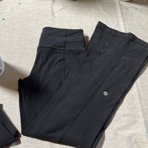 Reversible Flared Lululemon Leggings Size 4 Green/Black